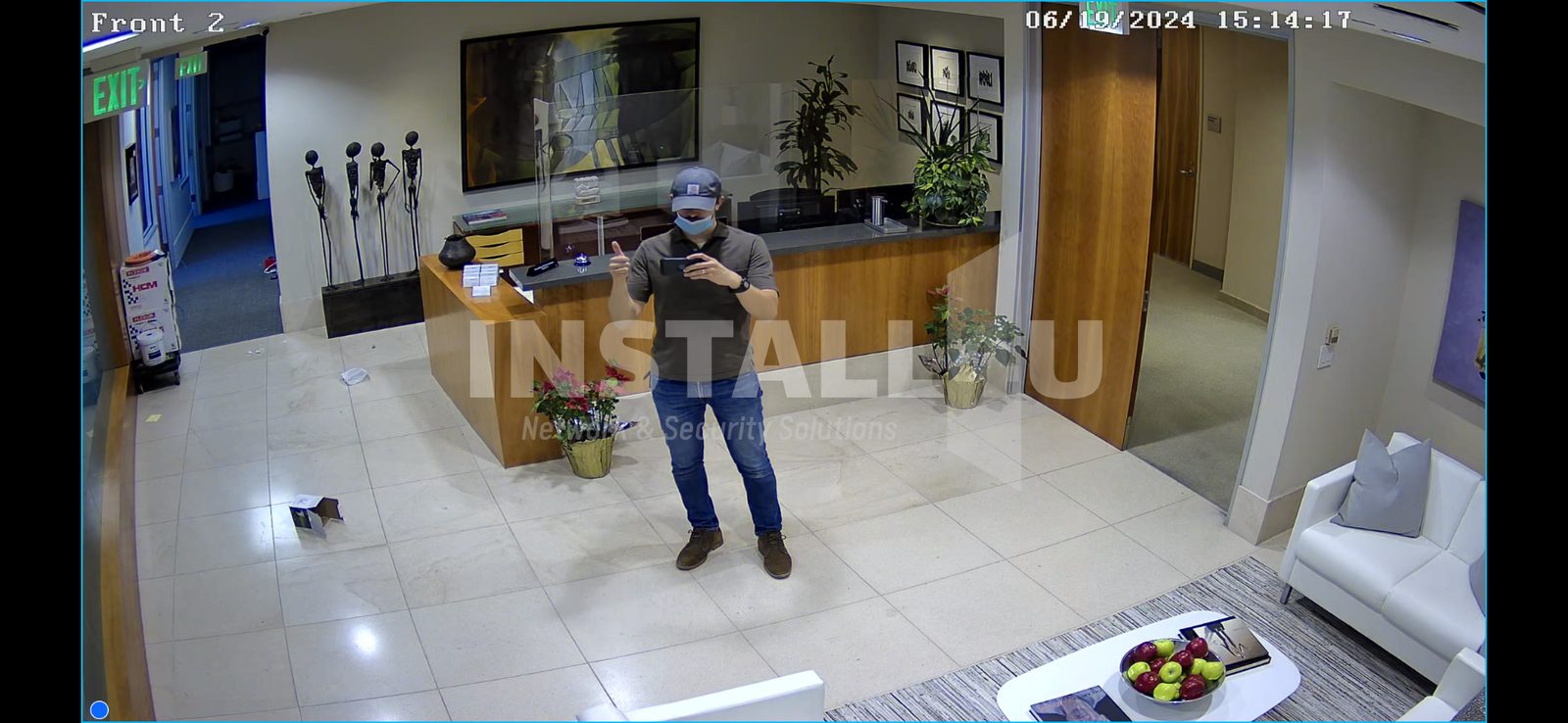 Office lobby and reception camera view
