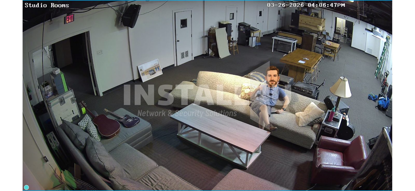 Camera monitoring of a studio and event space